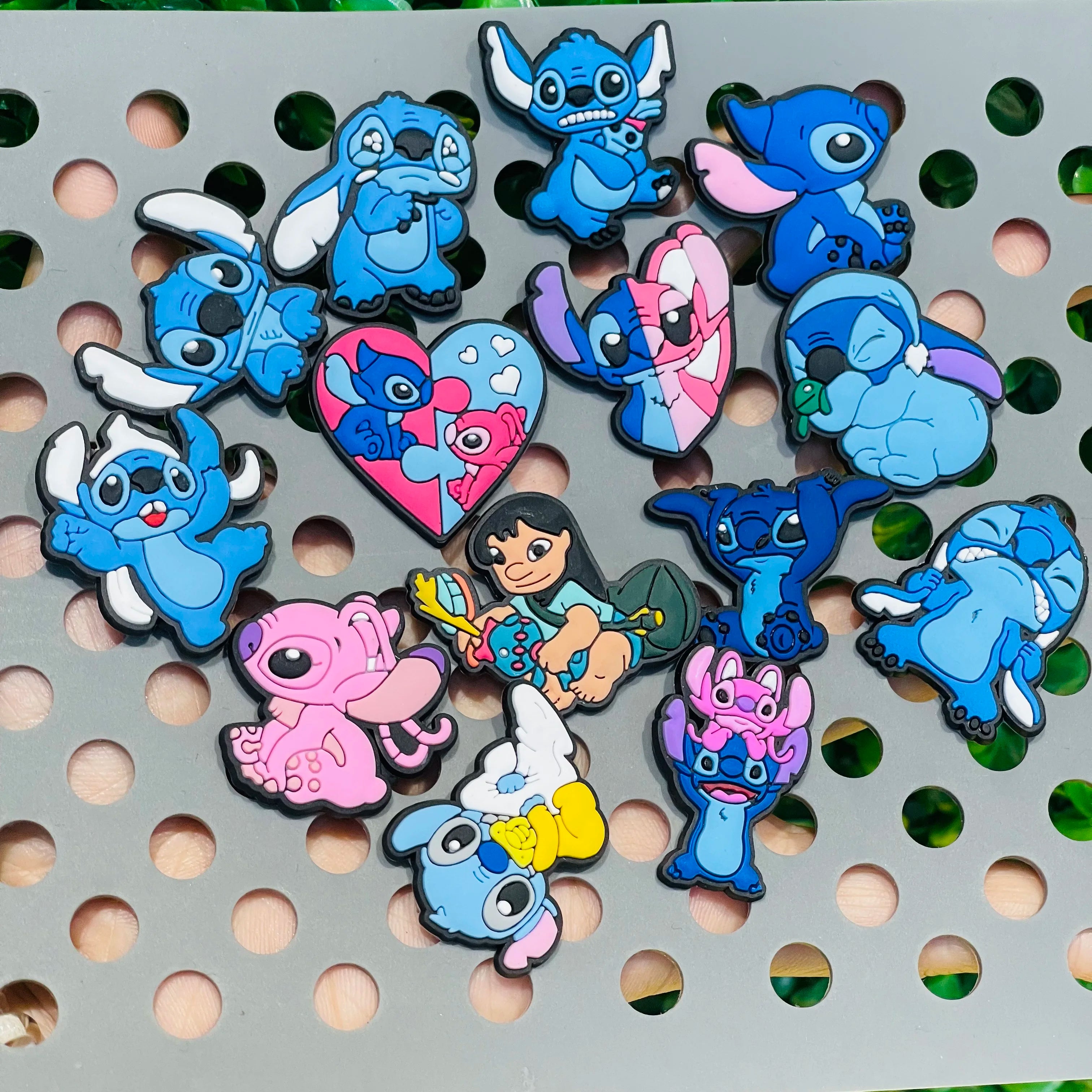 14-27pcs MINISO Stitch Cartoon Shoe Charms PVC DIY Shoes Decoration Sandal Accessories Buckle for Kids Gifts