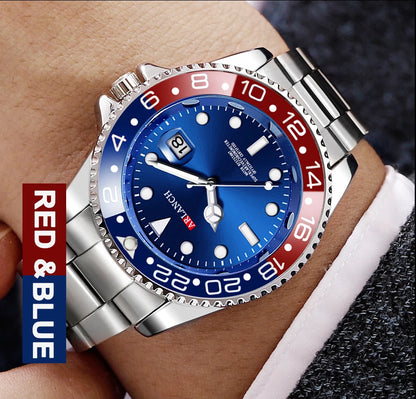 Classic Stainless Steel Quartz Watch with Magnifying Glass - Smarsty