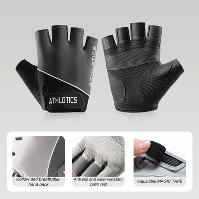 1Pair Breathable Cycling Gloves Workout Gym Gloves for Men Women Weight Lifting Fingerless Gloves Training Exercise Fitness by Smarsty