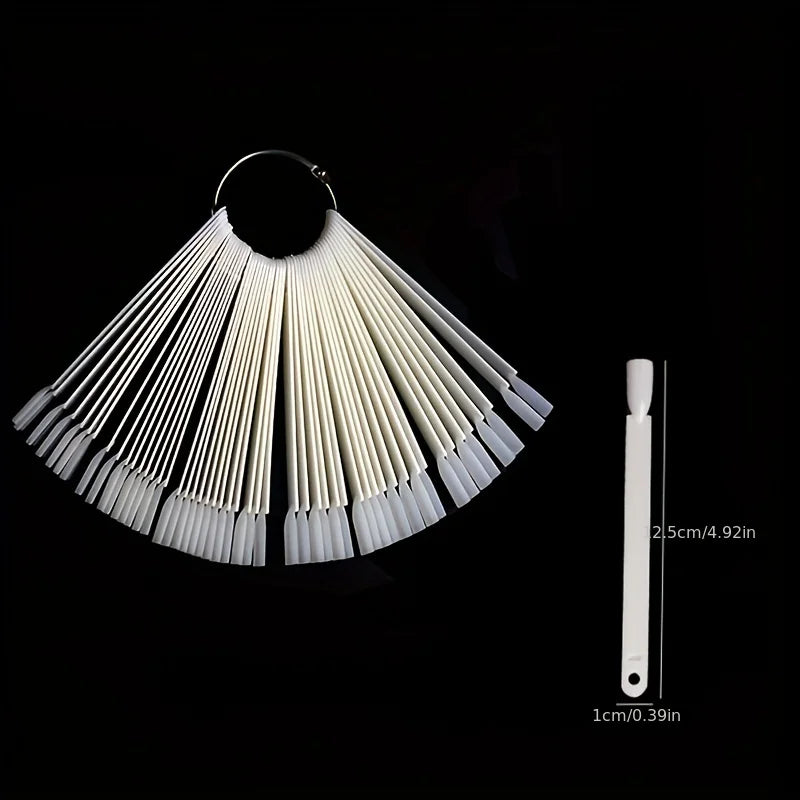 50Pcs Clear Nail Sample Sticks for Art Practice - Smarsty