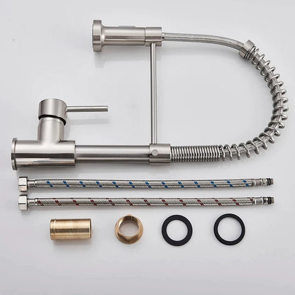 Brushed Nickel Kitchen Faucet with 360 Degree Rotation - Smarsty