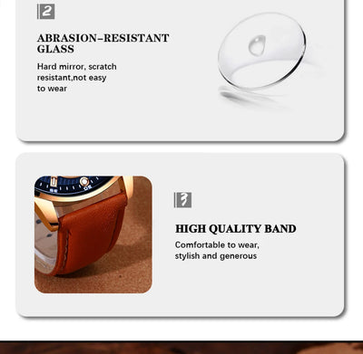 Luxury Men's Quartz Watch Set with Brown Leather Band - Smarsty