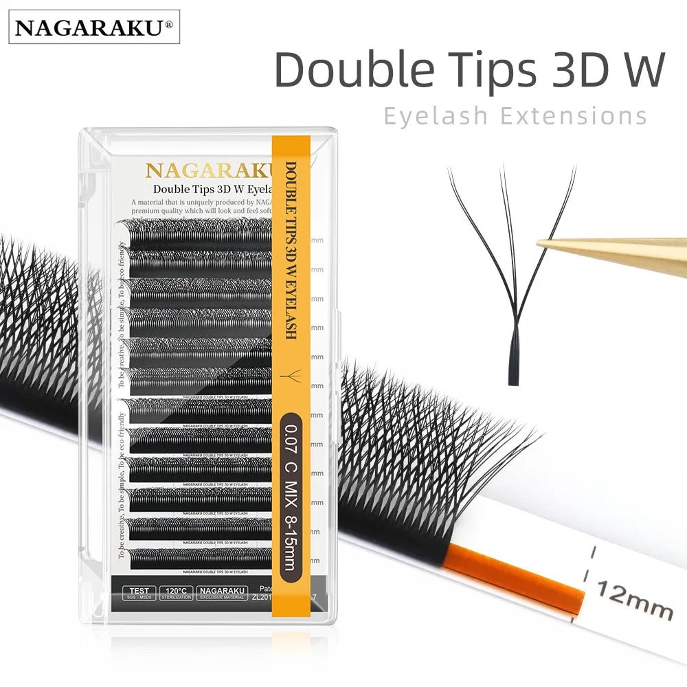 NAGARAKU 3D W Shape Premade Fans Eyelash Extensions - Smarsty