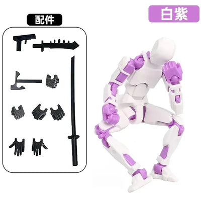 DIY Luminous T13 Multi-Jointed Movable Shapeshift Robot 3D Printed Mannequin Lucky robot and dog Action Figures Toys kids Gifts - Smarsty