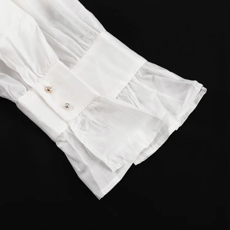 Tossy Casual Loose See-Through Shirts Women's Autumn Lapel Long Sleeve Patchwork Blouse Top Streetwear Female Solid Shirts Top - Smarsty