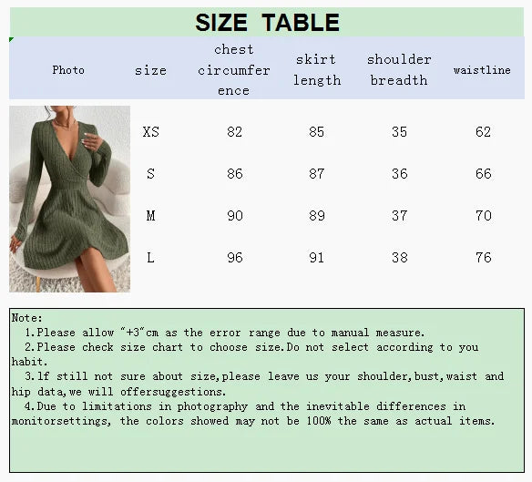 New for autumn/Winter 2024 Women Knit Slim Sexy Bodycon Dress V-Neck Long Sleeve Dress Solid Casual Midi Sweater Dress - Smarsty