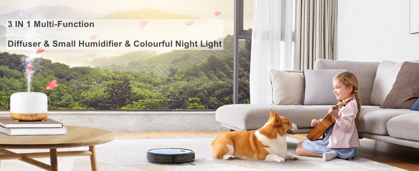 USB Aroma Diffuser with Remote Control and Colorful Lights - Smarsty