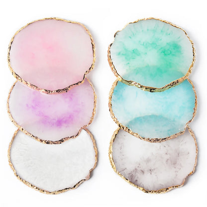 Round Resin Agate Stone Nail Art Palette for Easy Mixing - Smarsty