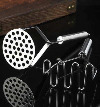 Stainless Steel Potato Masher Manual Fruit Vegetable Pressure Mud Machine Kitchen Children Food Crusher Complementary Gadget by Smarsty