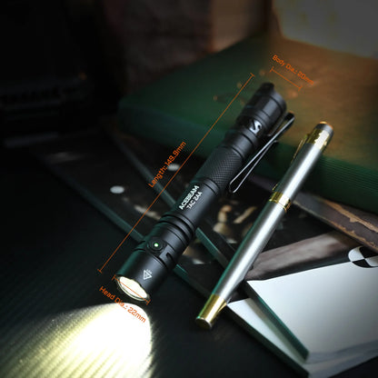 ACEBEAM TAC 2AA LED flashlight 1600 lumen 181 meters portable EDC flashlight USB-C rechargeable battery double buttons torch