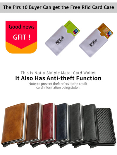 Anti Thief Rfid Credit Card Holder Smart Minimalist Wallet Men Women Slim Bank Cardholder Case Money Bag Cash Creditcard Purse - Smarsty