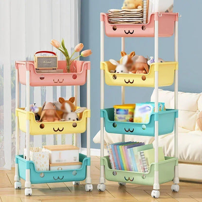 Storage Trolley Bookshelf Snack Rack For Children Storage Organizer Bathroom Accessories Closet Organizer Toy Kitchen Storage by Smarsty