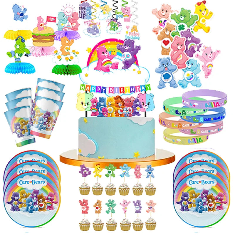Miniso Care Bear Birthday Party Supplies Set - Smarsty