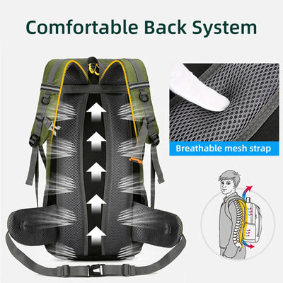 50L Travel Backpack Camping Men Large Hiking Bag Tourist Rucksack Waterproof Outdoor Sports Climbing Mountaineering Bag Luggage by Smarsty