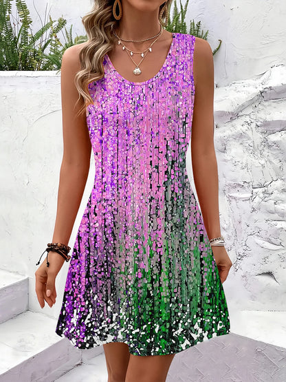 Women Summer Sleeveless Bohemian Dress Exclusive Print Vacation Dress  Birthday Dress for Women Beach Dress Dress for Women - Smarsty