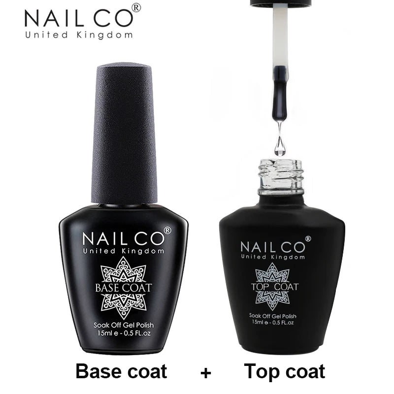 NAILCO 15ml Gel Top Coat and Base Coat for Long-Lasting Shine - Smarsty