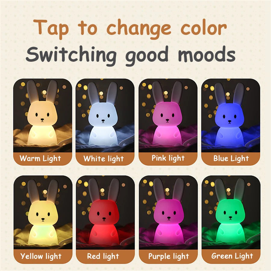 Cute Rabbit LED Night Light for Kids Bedroom - Smarsty