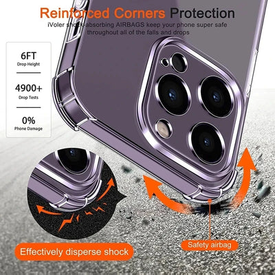 Shockproof Clear iPhone Case With Lens Protection Lens Shield - Smarsty