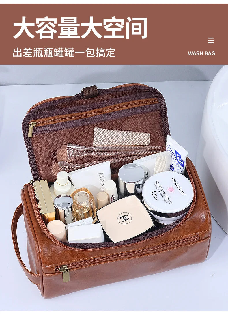 Men Luxury Toiletry Bag Travel Organizer With Hanging Hook - Smarsty