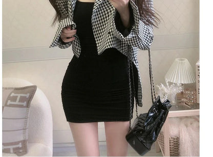 Elegant Solid Sling Sleeveless Type A Sheath Mini Short Dresses Summer New Sexy Slim Slimming Arm Covering Dresses - Smarsty