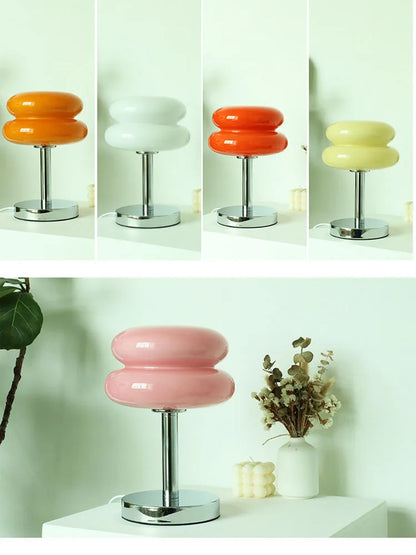 Macaron Glass Table Lamp with Dimming Feature for Bedroom Decor - Smarsty