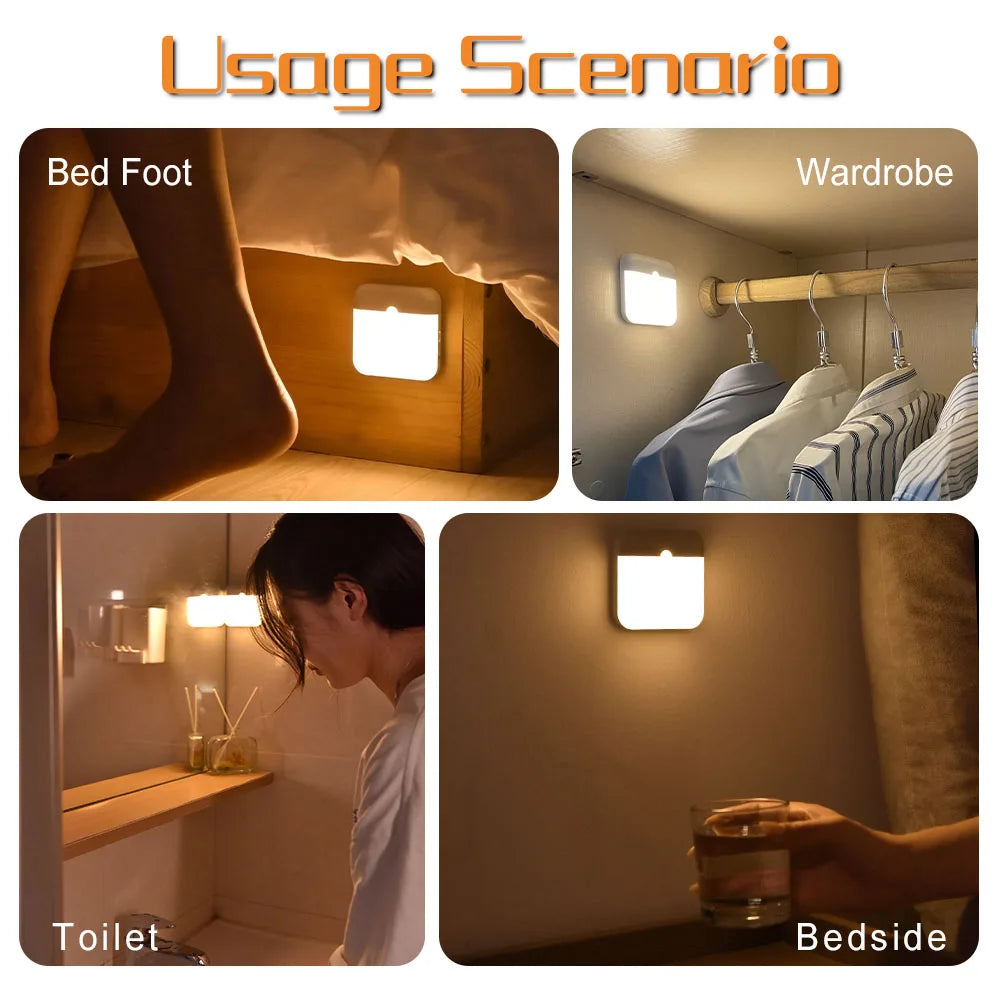 Wireless LED Motion Sensor Night Light for Easy Navigation - Smarsty