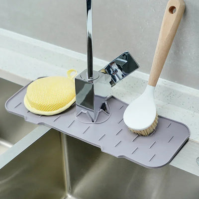 Kitchen Gadgets Silicone Faucet Absorbent Pad Shelf Sink Splash Catcher Countertop Protective Mat Bathroom Drain Mat Acceesories by Smarsty