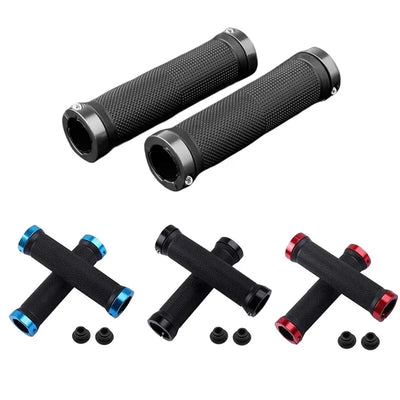 Bicycle Rubber Grips Alloy Lock Non-Slip Rubber Bicycle Handlebar Grips Double Aluminum Lock on Locking Bicycle Handlebar Grips