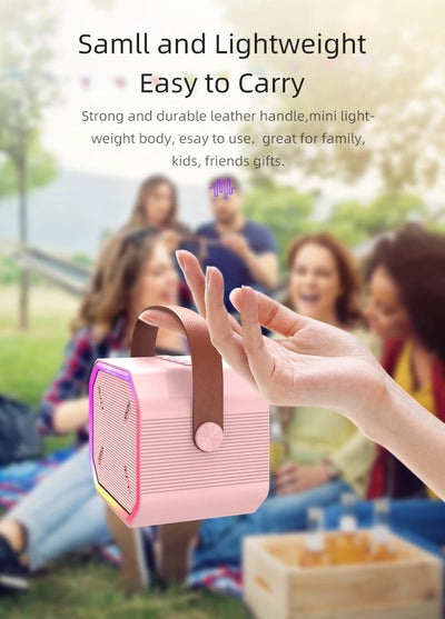 Mini Karaoke Machine for Kids Portable Karaoke Machine Bluetooth Wireless Microphones LDE Light Toys Gifts for Girls Boys - Smarsty