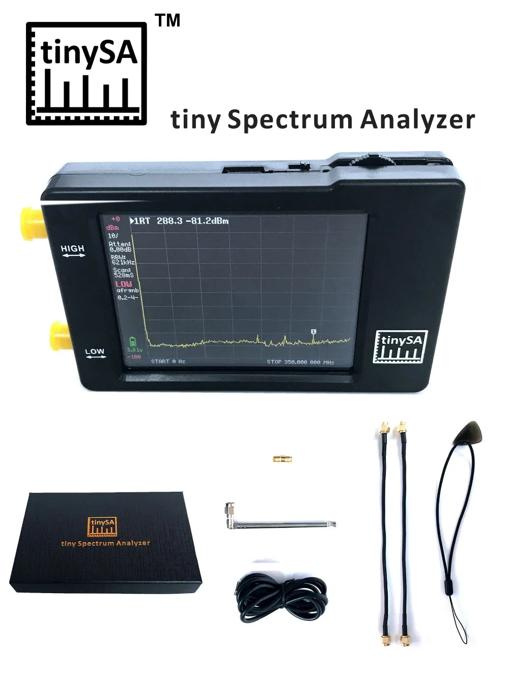 Original Hugen Tiny Spectrum Analyzer 100kHz to 960MHz - Smarsty