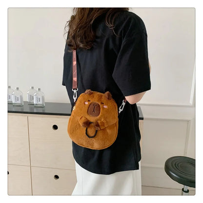 Capybara Plush Cartoon Shoulder Bag Large Capacity Unisex - Smarsty