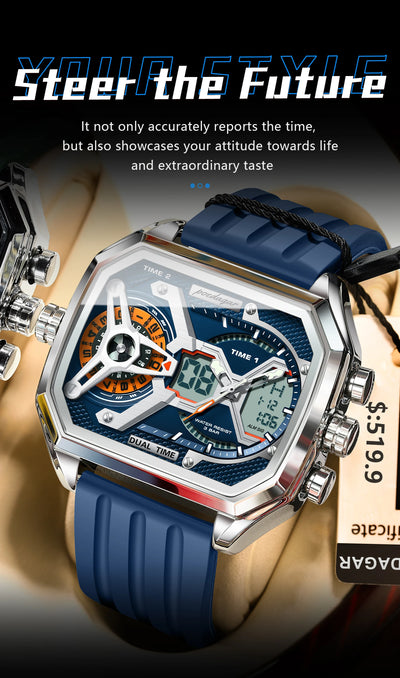Luxury Men’s Luminous Quartz Watch with LED Calendar - Smarsty