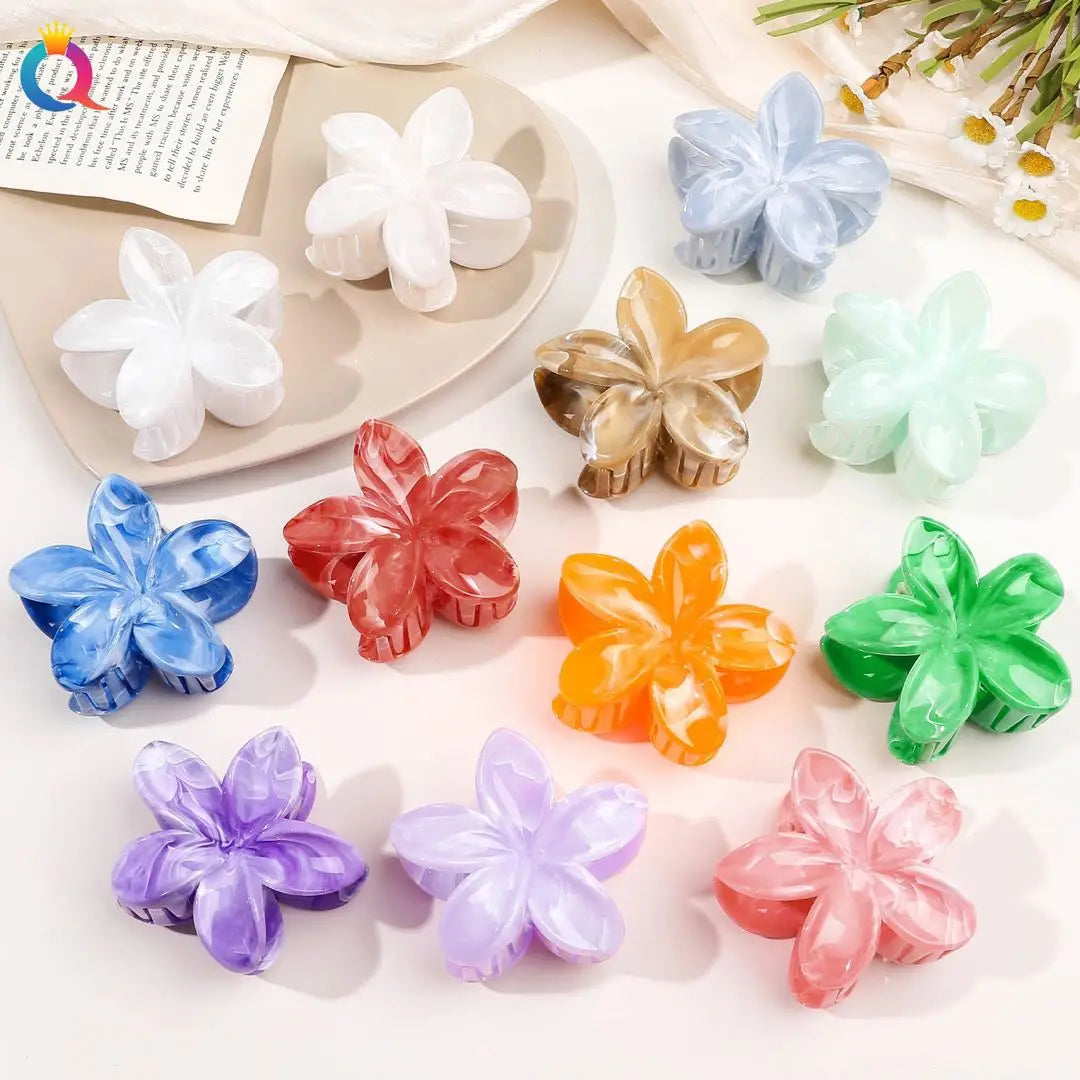 Hawaiian Flower Hair Claw Clips For Thin Hair Lightweight - Smarsty