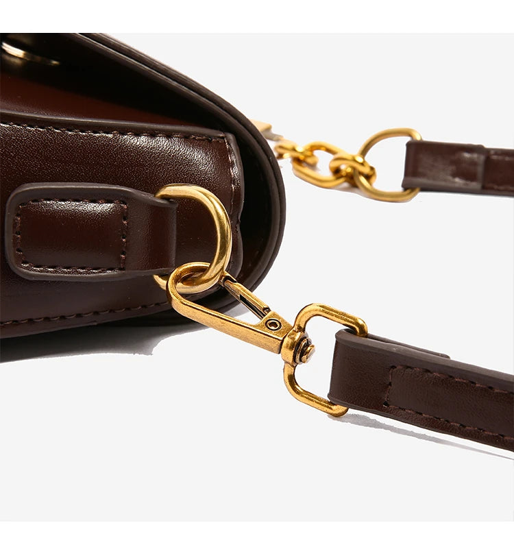 Small Leather Saddle Bag For Women Crossbody Vintage Style - Smarsty