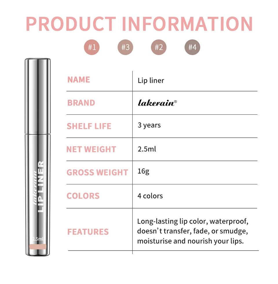 Waterproof Long Lasting Lip Liner with Hydrating Formula - Smarsty