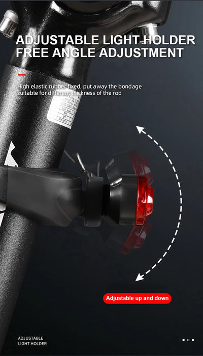 Rear Bike Tail Light USB Rechargeable Ultra Bright Taillights Fit On Bicycle Easy to Install for Cycling Safety Bicycle Light - Smarsty