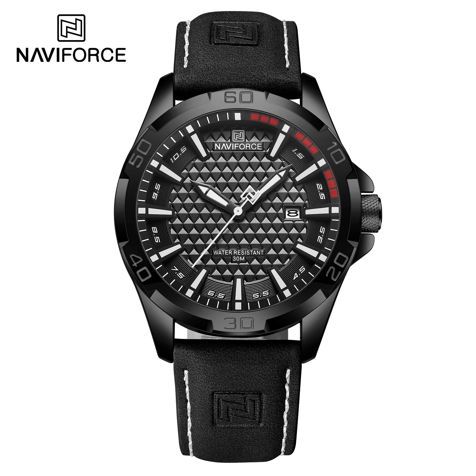 NAVIFORCE Men Fashion Waterproof Quartz Watch with Leather Strap - Smarsty