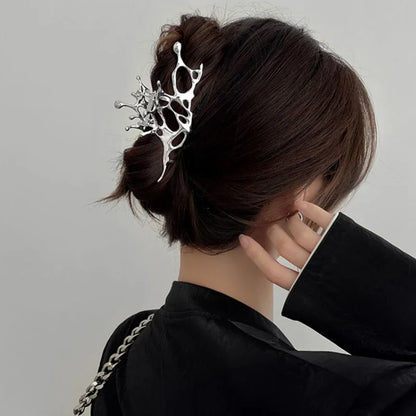 Large Metal Claw Clips For Women Strong Hold Silver - Smarsty