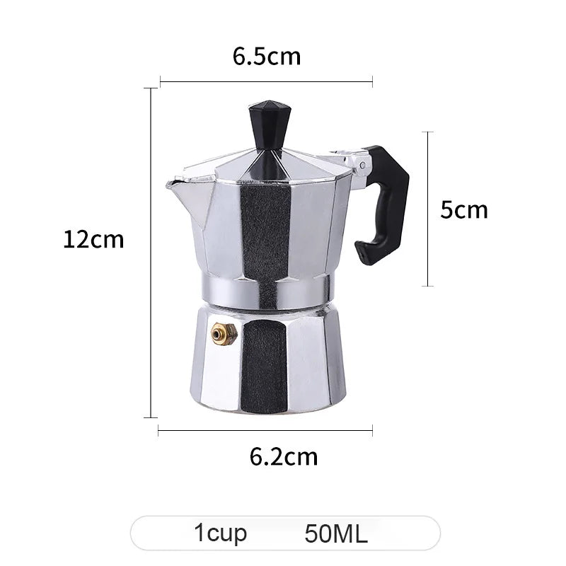 Aluminum Coffee Kettle Latte Percolator Home Italian Octagonal Moka Coffee Pot Office Travel Outdoor Camping Espresso Tea Pot