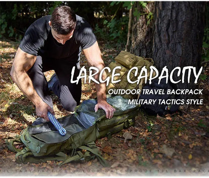 50L Tactical Backpack Men's Travel Large Capacity Rucksacks Men Waterproof Outdoor Sports Multi-functional Bags - Smarsty