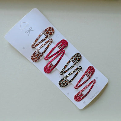 8 Piece Leopard Print Hair Clips Set for Women - Smarsty