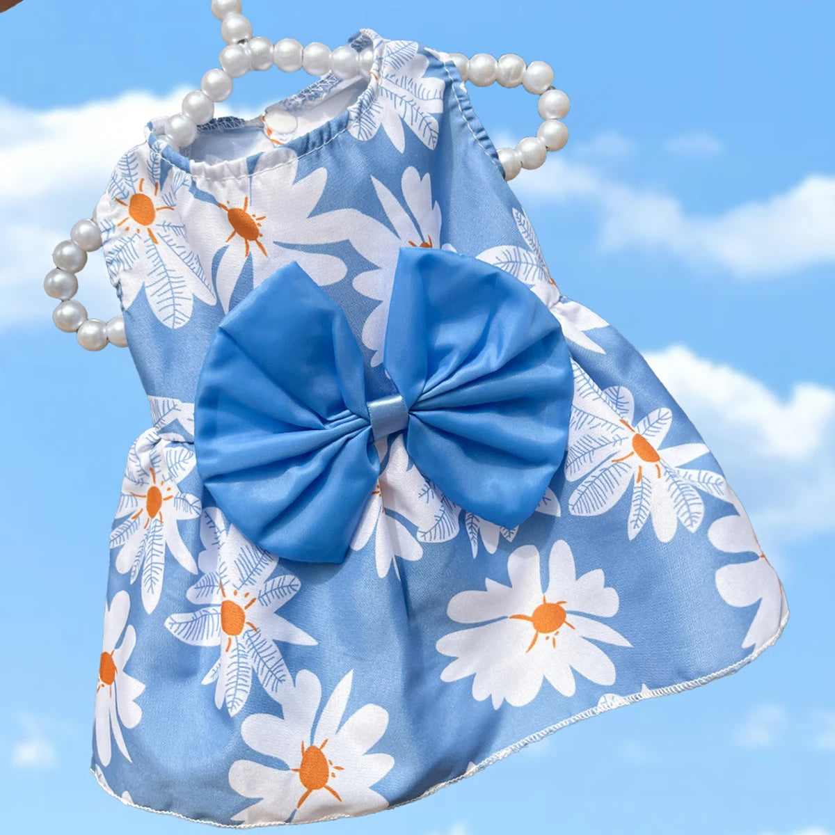 Cute Summer Dog Dress for Small Dogs with Bowknot - Smarsty