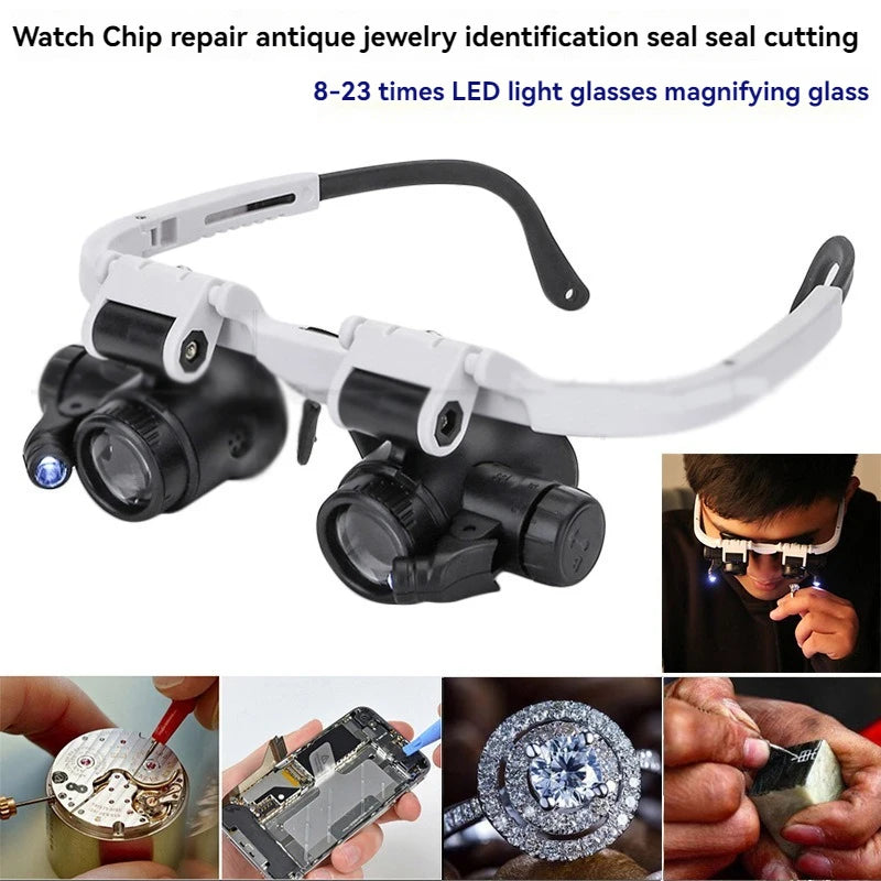 LED Magnifying Glass with Adjustable Magnification for Precision Viewing - Smarsty