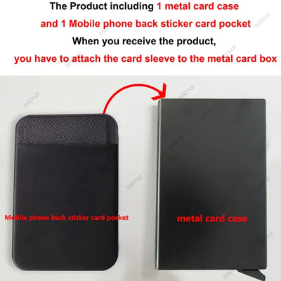 Rfid Smart Credit Card Holder Wallets Metal Slim Pop Up Minimalist Men Wallets Black Male Purse Money Bags Carteira Masculina - Smarsty