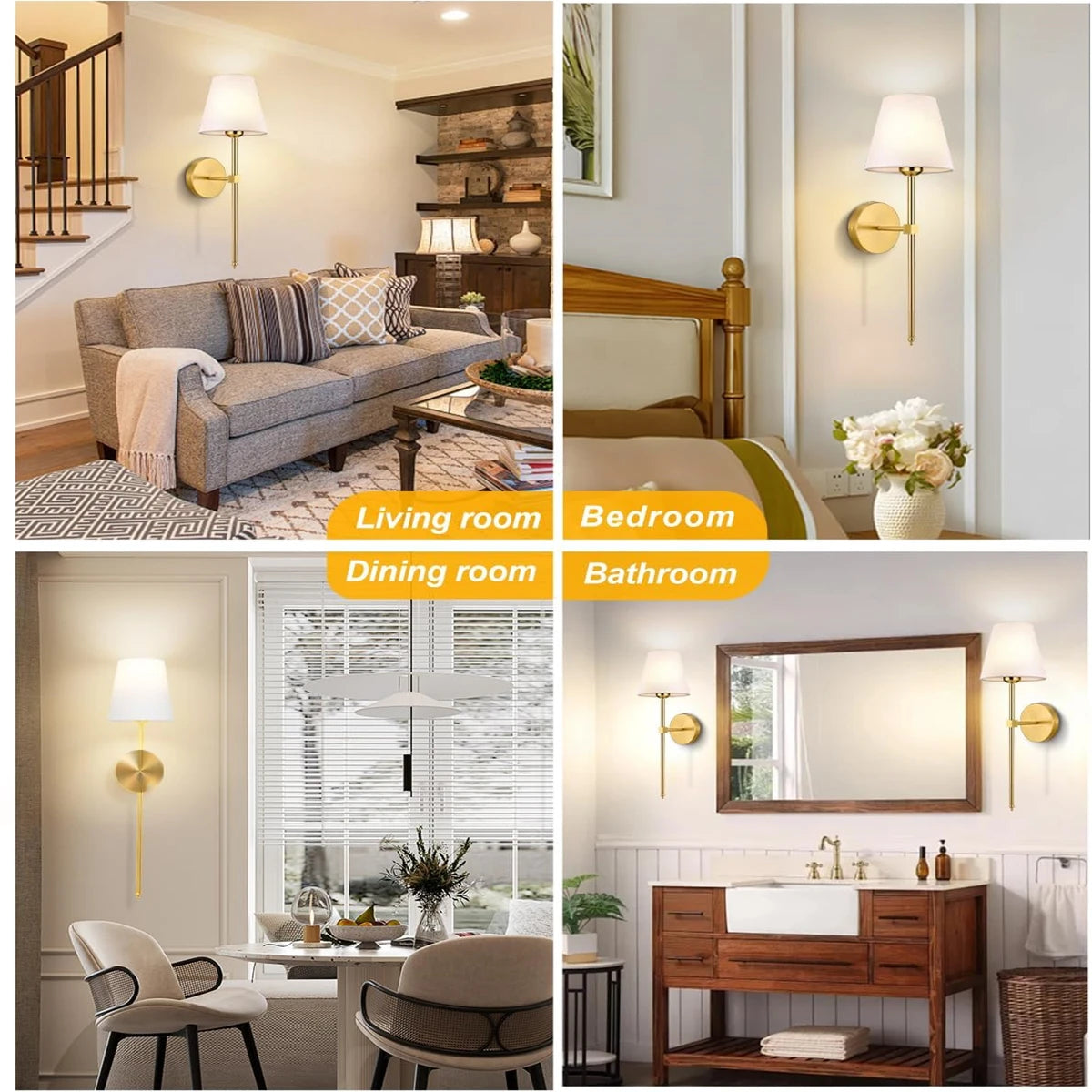 Rechargeable Wireless Dimmable Wall Lamp with Remote Control - Smarsty