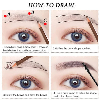 5pcs Waterproof Microblading Eyebrow Pencil Set - Smarsty