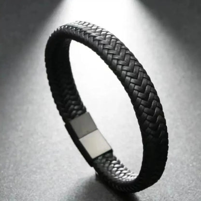 Vintage PU Leather Magnetic Bracelet for Men Elegant Business Style - Smarsty