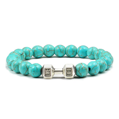 Natural Stone Dumbbell Bead Bracelet for Energy and Style - Smarsty
