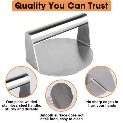 Stainless Steel Smash Burger Press Dropshipping Meat Masher Circular Meat Press Mold for Deli Meats Kitchen Accessories