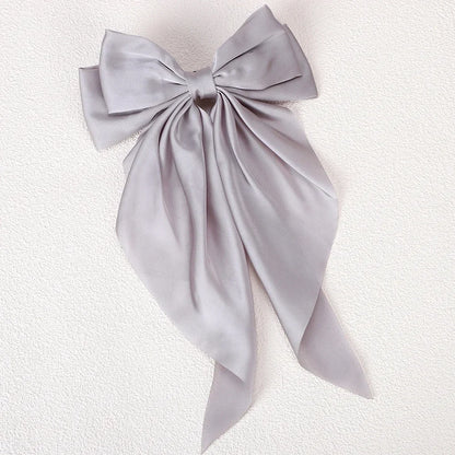 Girls Elegant Big Bow Satin Hair Clip Accessory - Smarsty